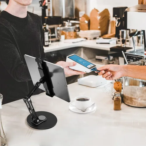 Miniatura 7 de Bimo Soporte para tablet para iPad, soporte de monitor portátil para 15.6 pulgadas, 16 pulgadas, base giratoria de 360° para Kindle de 4.7 a 16