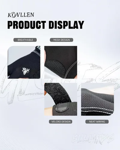 Miniatura 14 de KONLLEN Billiards Gloves for Left Hand/Right Hand L/XL Pool Gloves Professional Non-Slip Adjustable Breathable Snooker Gloves Popular Sizes for Men