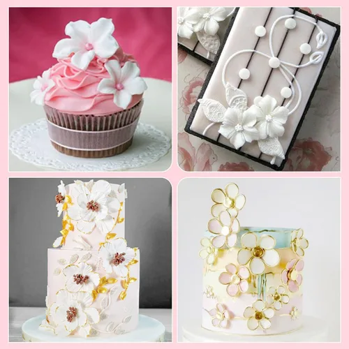 Miniatura 4 de KALAIEN Flor Cupcake Toppers Fondant Azúcar Artesanía Herramientas Gumpaste Chocolate Moldes