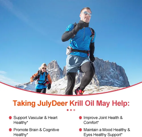 Miniatura 6 de JulyDeer 2 botellas de aceite de krill antártico de 1000 mg con omega-3 EPA, DHA, astaxantina y fosfolípidos, 60 cápsulas blandas, sin regusto a 2