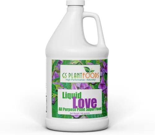 GS Plant Foods Liquid Love - Fertilizante para plantas multiusos (1 galón), fertilizante líquido para jardines de hierbas, plantas de interior,