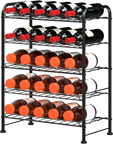 Miniatura 4 de OYEAL Organizador de estantes para botellas de agua de 5 niveles, soporte independiente para botellas de agua embotellada, organizador, soporte
