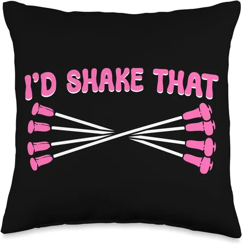 Majorette & Baton Twirler Shirts & Merch I'd Shake That. Majorette Twirler Baton - Almohada giratoria, 16 x 16 pulgadas, multicolor