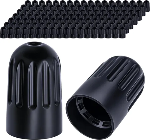 Miniatura 32 de 30 piezas de tapas de vástago de válvula de neumático TPMS, tapas de vástago de válvula de rueda de plástico negro para TR20008 TPMS, tapas