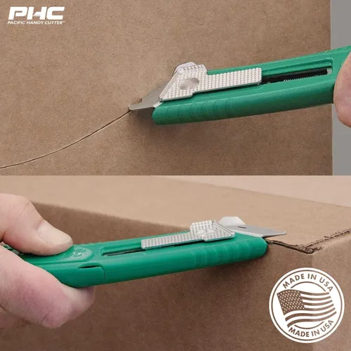 Miniatura 8 de Pacific Handy Cutter S4SR Cortador de seguridad autorretráctil con protector de metal fijo, divisor de cinta sin cuchillas, protector de acero