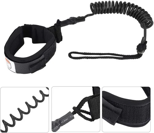 Miniatura 7 de Haofy Correa de tabla de surf recta para surfear, correa de tabla de cuerpo, tabla de remo de pie de 0.197 in de cuerda de pie de resorte en espiral