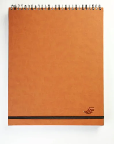Miniatura 2 de Selarde - Cuaderno de bocetos en espiral superior, tapa dura de cuero térmico, negro, 52 hojas/104 páginas, tamaño de papel de 13.5 x 17 pulgadas