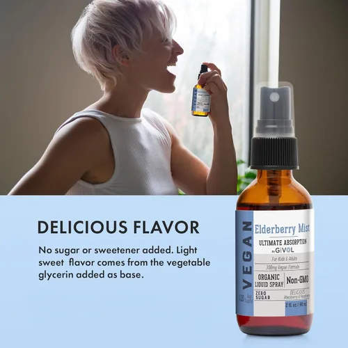 Miniatura 6 de Extracto líquido orgánico de saúco (Sambucus Nigra) - Fórmula líquida de calidad para niños y adultos - altos niveles de flavonoides, fácil