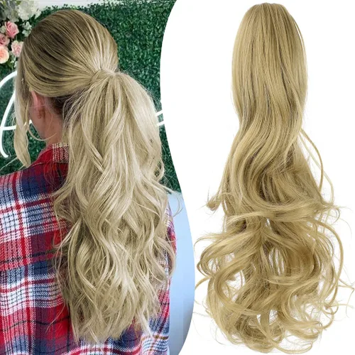 Miniatura 20 de Extensión de cola de caballo con clip de garra, extensiones de cabello ondulado de 18 pulgadas, cola de caballo larga para mujer, extensiones