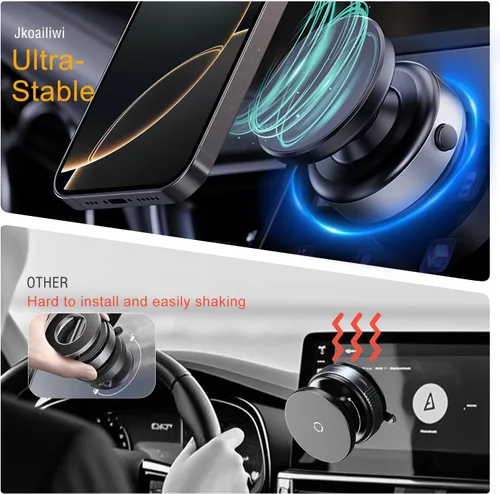 Miniatura 5 de Soporte magnético de vacío eléctrico para teléfono, soporte de ventosa inteligente con sello automático con imán N55, soporte manos libres ajustable