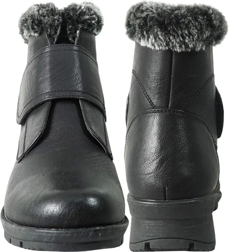Miniatura 3 de KOZI Canada Ice Brake Women Waterproof Winter Snow Bootie Fur Lined Zipper or Hook-and-Loop Black