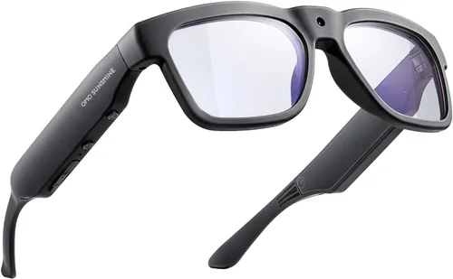 OhO 64G - Gafas inteligentes con cámara Full HD y auriculares Bluetooth de oreja abierta, para deportes en interiores y exteriores, lentes con Negro