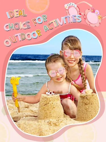 Miniatura 7 de Dunzy 10 pares de lentes de sol redondos de flores para niños, gafas de bricolaje para exteriores, con 50 margaritas, 100 cuentas de letras al azar