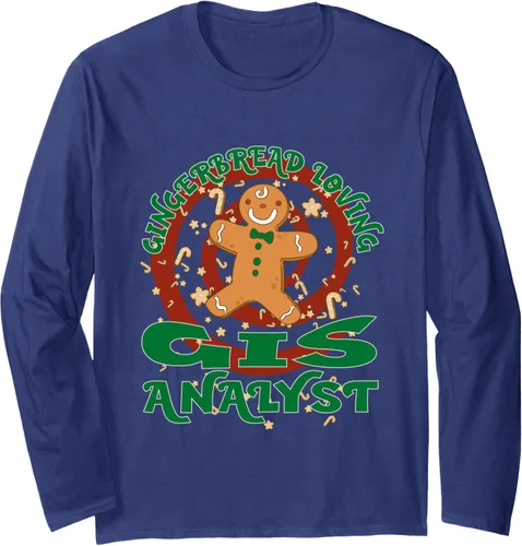 Miniatura 6 de GIS Analyst Job Gingerbread Funny Xmas Long Sleeve T-Shirt