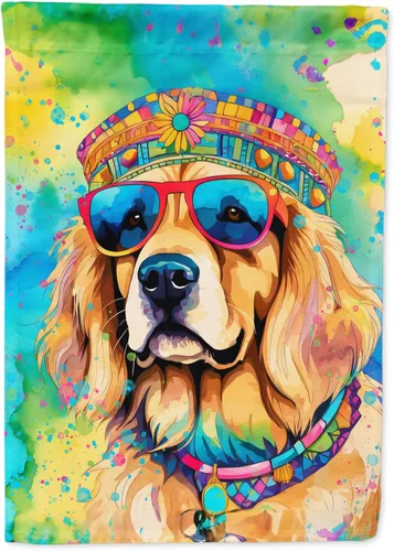 Miniatura 139 de Caroline's Treasures DAC2448GF - Bandera de jardín con diseño de perro afgano hippie Dawg, bandera decorativa para patio exterior, patio, obras