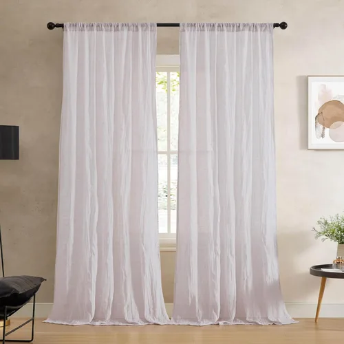 Miniatura 16 de French Connection - Cortina para ventana, juego de 2 paneles, semitransparente, decoración moderna del hogar, cortinas para sala de estar, comedor