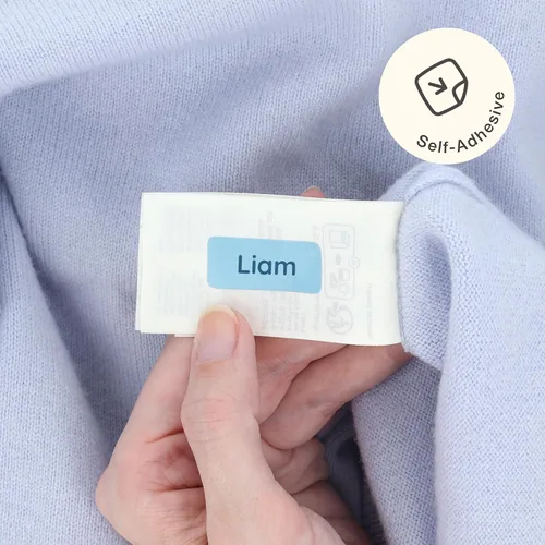 Miniatura 2 de TeddyLabels - Etiquetas de ropa para hogar de ancianos (120) – Etiquetas adhesivas con nombre para ropa y artículos personales. Etiquetas Azul
