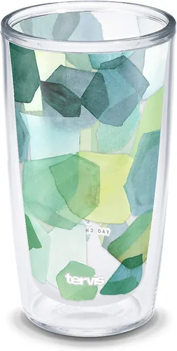 Miniatura 15 de Tervis Yao Cheng - Vaso aislado de doble pared de cristal verde hecho en Estados Unidos mantiene las bebidas frías y calientes, 16 onzas, 4