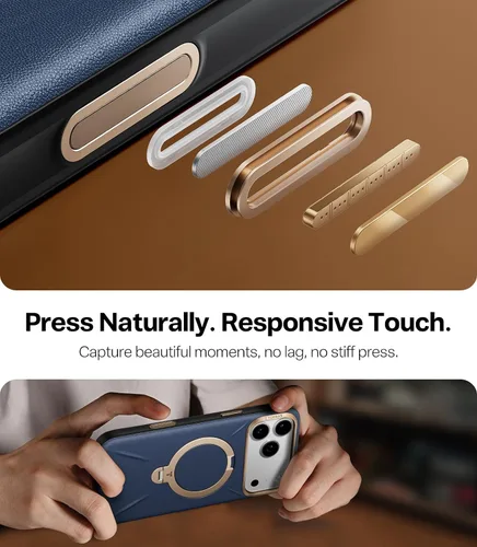 Miniatura 7 de TORRAS Q3 VegSkin - Funda de piel para iPhone 17 Pro Max, soporte magnético de 360 grados, compatible con MagSafe, control de cámara, a prueba