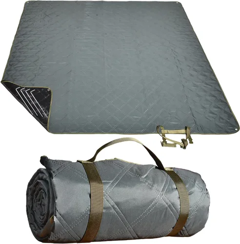 Manta de picnic impermeable de 80 x 60 pulgadas, portátil con correa de transporte para alfombra de playa o fiesta familiar al aire libre, camping,