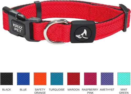 Miniatura 5 de Kruz Collar de perro para perros pequeños (ancho - 5/8 pulgadas, cuello - 8-12 pulgadas) banda ajustable para el cuello para mascotas con acolchado