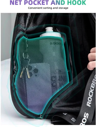 Miniatura 2 de ROCKBROS Mochila para casco de motocicleta, impermeable, ligera, mochila reflectante de gran capacidad para motocicleta, ATV, motocross, color negro