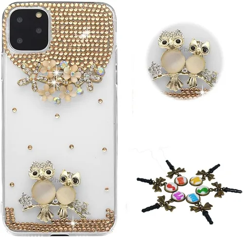 Miniatura 42 de Sparkle - Funda para teléfono compatible con Samsung Galaxy Z Flip 2 5G - Elegante - Funda 3D hecha a mano con diseño de diamantes de imitación