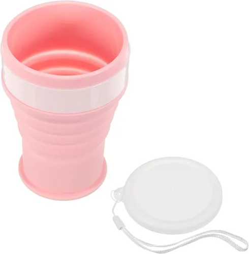 Miniatura 7 de PATIKIL Taza plegable, 6.8 fl oz de viaje, plegable, de silicona, portátil, para acampar, senderismo, al aire libre, azul