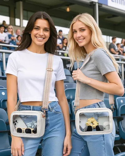 Miniatura 2 de BS-VOG Bolsa transparente para eventos de estadio, bolso transparente para mujeres, bolso cruzado aprobado por estadios para fanáticos de conciertos