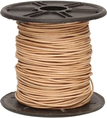 Miniatura 107 de The Beadsmith Cordón de cuero – Negro – Bobina de 0.039 in – 5 yardas/14.8 ft – Tanga de cuero indio ideal para trenzar, cuentas, collares, cordones