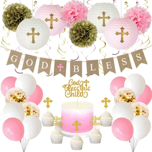 Miniatura 8 de Decoraciones de bautismo para niños, decoraciones de primera comunión, decoración de bautizo, suministros para fiestas de la primera santa comunión
