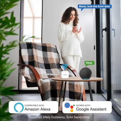 Miniatura 5 de Cerradura inteligente de puerta con huella dactilar, asa y teclado – entrada sin llave Bluetooth para puerta delantera, hogar, niños, invitados