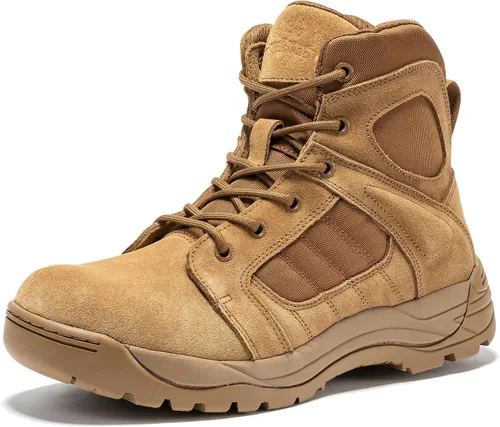 Miniatura 8 de Botas tácticas para hombre con cremallera lateral de 6 pulgadas, ligeras, cómodas, militares, botas tácticas militares (BMP111)