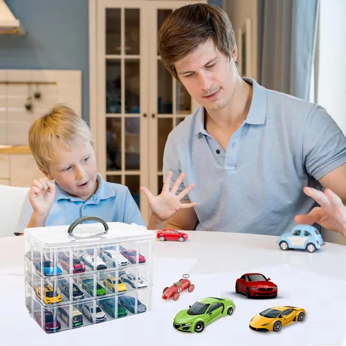 Miniatura 6 de YYDS Estuche de almacenamiento para 30 ruedas calientes, organizador de almacenamiento de autos de juguete para autos de caja de cerillas, soporte