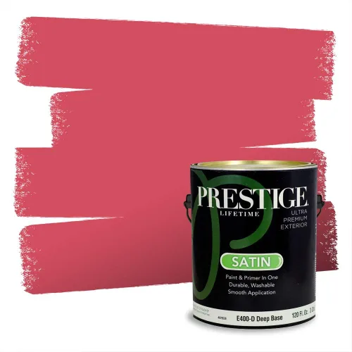 Miniatura 380 de Prestige Paints Pintura exterior e imprimación en uno, 1 galón, plano, coincidencia comparable de Valspar* Amber Rose*