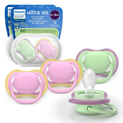 Miniatura 7 de Philips Avent Chupetes ultrasuaves – Diseño ortodóntico, para bebés de 6 a 18 meses, escudo flexible, pezón simétrico de silicona, sin BPA, 2 2-Beige
