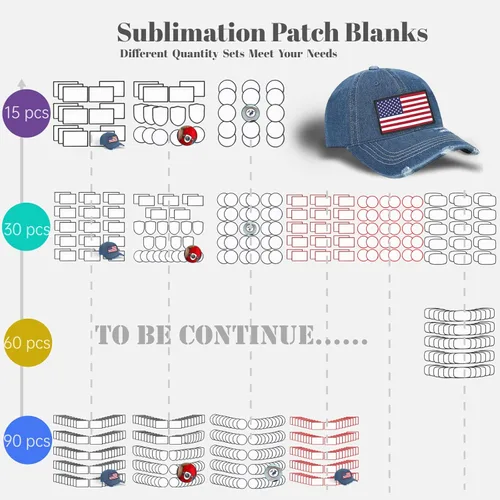 Miniatura 6 de 30 parches de sublimación – Parches en blanco para planchar para manualidades, sombreros, gorras, mochilas, uniformes (rectángulo/30 piezas) -3.15 x