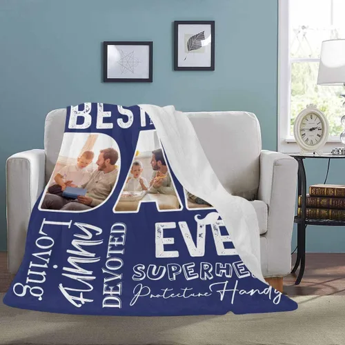 Miniatura 5 de Manta personalizada para papá abuelo, regalo de manta personalizada para el día del padre, manta personalizada con foto para papá, regalo