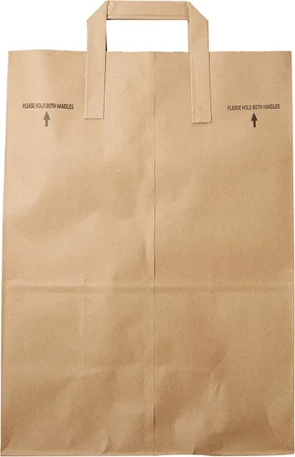 Miniatura 2 de MULMEHË Bolsas de papel kraft marrón de 12 x 7 x 17 pulgadas con asas, hechas en Estados Unidos (paquete de 300 unidades)