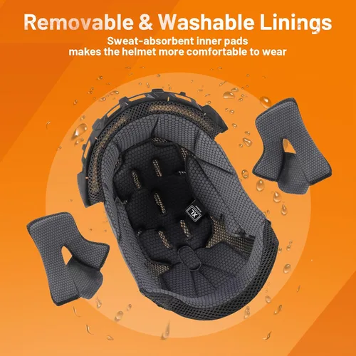 Miniatura 3 de OUMURS DOT - Casco de motocross para adultos con gafas, guantes y máscara ajustable, visera solar, casco para adultos, todoterreno, motocross