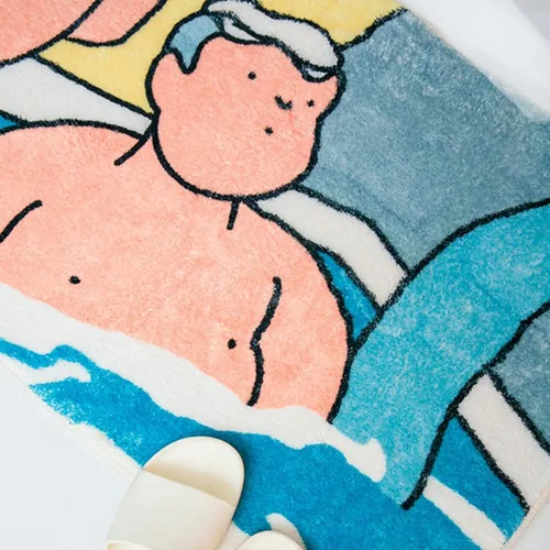 Miniatura 4 de Alfombra de baño de aguas termales, alfombra de anime japonés para baño, tapete antideslizante absorbente de agua, alfombras de baño de microfibra
