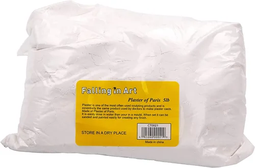 Falling in Art - Polvo de Yeso de París de 5 lb - Kit de Polvo para Moldeo a Mano, Cemento de Yeso, Polvo de Yeso para Cerámica y Cerámica para
