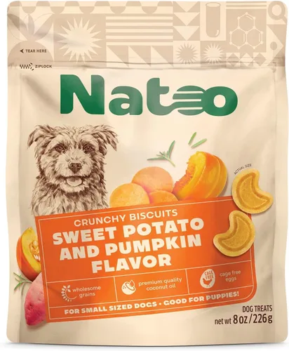 Miniatura 10 de NATOO Golosinas saludables para perros grandes, galletas crujientes sabor coco y mango, golosinas naturales para perros, ricas en Omega 6