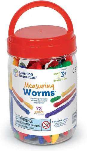 Miniatura 5 de Learning Resources Gusanos medidores: 72 piezas, juguetes de aprendizaje para niños a partir de 3 años, contadores para niños