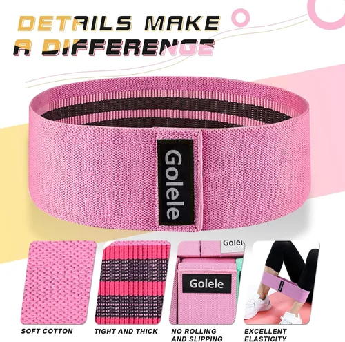 Miniatura 2 de Resistance Bands for Working Out 3 Booty Bands- Light Medium Heavy Fabric Exercise Bands for Home Gym, Full Body Workouts, Legs, Hip, Glutes, Arms