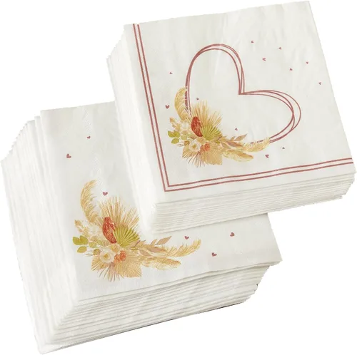 Kate Aspen Servilletas de papel rústicas bohemias de 2 capas (juego de 30), servilletas decorativas gruesas, perfectas para bodas de otoño, brunch