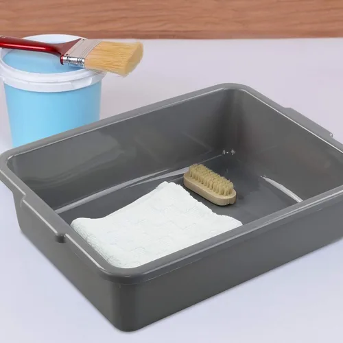 Miniatura 6 de Kiddream Paquete de 4 bolsas de caja de autobús comercial, 13 litros de plástico grande para restaurante, color gris