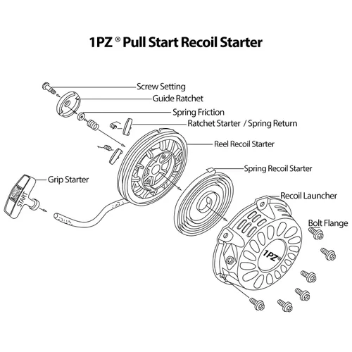 Miniatura 4 de 1PZ 2QX-SG6 Arranque de retroceso de tracción de reemplazo para Honda GX340 GX390 GX610 GX620 11hp 13hp 28400-ZEE3-W01ZA Generador Reemplaza