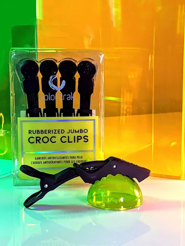 Miniatura 5 de Colortrak Clips de cocodrilo jumbo de goma, paquete de 4, clips de cocodrilo con acabado de goma para evitar el deslizamiento, resistente a