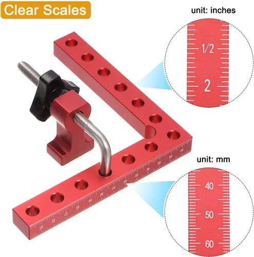 Miniatura 3 de HARFINGTON Juego de 2 abrazaderas de esquina de 90 grados y 6 pulgadas de ángulo recto para carpintería, herramienta cuadrada de posicionamiento